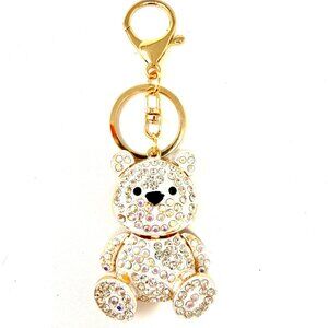 🆕💖NEW REALEASE White Crystal Teddy Handbag Charm
